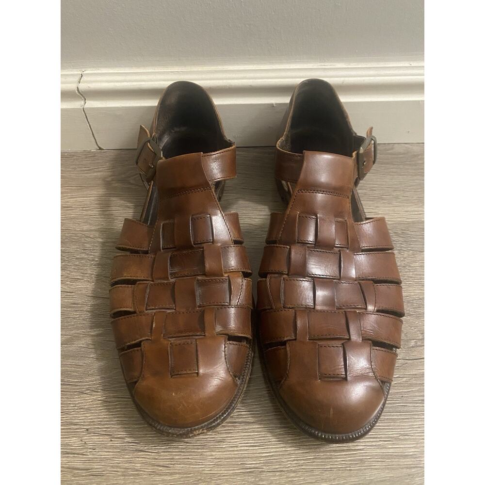 Bragano Cole Haan Woven Leather Fisherman Sandals Mens Size 9.5 M